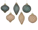 Stiklinis kalėdinis eglės žaisliukas BAUBLE SWIRLE, 6 rū&scaron;ių, įvairių sp., 8 cm,1 vnt