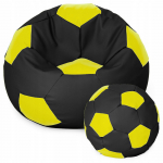 Sėdmai&scaron;is su pufu Ball XXXL (80 cm), Black/Yellow