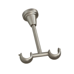 Lubinio karnizo laikiklis NOVA, metalinis, dvigubas, &scaron;v. matinės sidabro sp., L12 cm, &Oslash; 19-19 mm