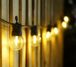 Terasų elektrinė girlianda PARTY BULBS TRANSPERENT, IP44, 10LED, 3.6W, &scaron;iltai baltos sp., sujungiamos, 5 m