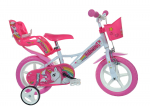 Vaiki&scaron;kas dviratis Dino Bikes Unicorn 124RL-UN, baltas/rožinis, 12"