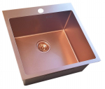 Nerūdijančio plieno plautuvė D5050HC COPPER, 500 x 500 x 200 mm
