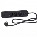 Ilgiklis Schneider, 3 lizdai, 1,5 m, juodas, + 2 USB; ST943U1B