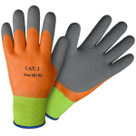 Darbo pir&scaron;tinės, žieminės, dvigubo apliejimo, oranžinės/pilkos sp, 9 dydžio