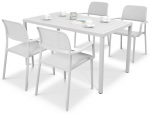 Lauko baldų komplektas BORA/CUBE 140, 4+1, Bianco