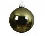 Stiklinis kalėdinis eglės žaisliukas BAUBLE SHINY, rozmarino sp., 8 cm, 1 vnt