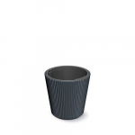 Plastikinis vazonas MILLY, su įdėklu, antracito sp., 24 x 23 cm
