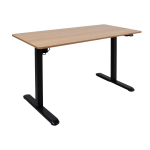 Reguliuojamo auk&scaron;čio ra&scaron;omasis stalas ERGO LIGHT su 1 varikliu, 120x60 cm, juoda/ąžuolo