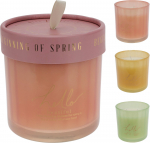 Kvepianti žvakė stikliniame indelyje SPRING, 3 rū&scaron;ių, 10 cm