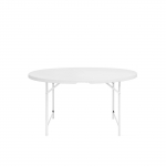 Apvalus sulankstomas lauko stalas, 122 x 74 cm, baltas