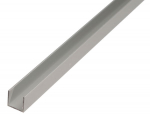 Aliumininis U profiliuotis, anoduotas, sidabrinės sp., 474829, 10 x 12 x 10 x 1,5 x 2000 mm