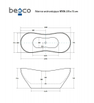 Vonia Besco Viya Black&White 170, su Klik-klak Graphite valomu i&scaron; vir&scaron;aus