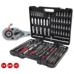 Galvučių komplektas KS Tools CHROMEplus, 1/4+3/8+1/2'' 195 vnt.