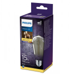 &Scaron;viesos diodų lemputė PHILIPS VINTAGE, ST64, E27, 2,3 W, atitinka 15 W, 2700 K, 136 lm, dūminės sp.
