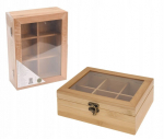 Dekoratyvinė medinė dėžutė TEA BOX, 21 x 16 x 7,8 cm