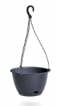 Pakabinamas plastikinis lauko vazonas RATOLLA ROUND W, antracito sp., 22 x 14 cm