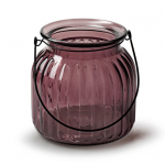 Stiklinis žibintas BRITT, tamsiai rožinės spalvos, 15 x 14,5 cm, 1 vnt