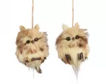 Kalėdinė pakabinama dekoracija OWL, 2 rū&scaron;ių, 6 x 8 cm, 1 vnt