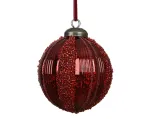 Kalėdinis eglės žaisliukas BAUBLE, t.raudonos sp., 8 cm, 1 vnt