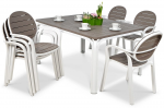 Lauko baldų komplektas PALMA/ALLORO - 8/140, Bianco Tortora