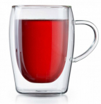 Terminiai puodeliai dviguba sienele AMBER CHEF, atsparūs kar&scaron;čiui ir &scaron;alčiui, 300 ml, 2 vnt.