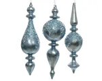 Kalėdinis eglės žaisliukas ORNAMENT GLASS, &scaron;v.mėlynos sp., 3 rū&scaron;ių, 1 vnt.