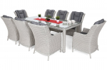 Lauko baldų komplektas Bristol 230 cm, balta/pilka