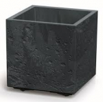Plastikinis vazonas SIERRA, kvadratinis, su ratukais, antracito sp., 29 x 29 x 29 cm