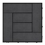 WPC terasinė plytelė MADURO CLASSIC, juodos sp., 300 x 300 x 25 mm