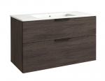 Vonios spintelė RB BATHROOM GRAND 100, su praustuvu, rudo ąžuolo sp., 101 x 61,8 x 46 cm