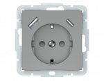 Ki&scaron;tukinis lizdas su įžeminimu (USB-C/USB-A) QR1000, be rėmelio, pilkos matinės sp.