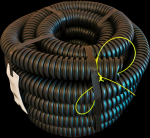 Dvisluoksinis gofruotas &nbsp;vamzdis su viela &nbsp;RDG50, &nbsp;i&scaron;orinis &Oslash; &nbsp;50 mm, juodos sp., 10m