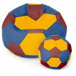Sėdmai&scaron;is su pufu Ball XXXL (80 cm), Yellow/Red/Blue