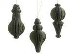 Pakabinama kalėdinė dekoracija ORNAMENT, žalios sp., 3 rū&scaron;ys, 5,5 x 12 cm, 1 vnt