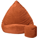 Sėdmai&scaron;is su pufu Mega Dot Velour XXL, 100x130 cm, plytų spalvos
