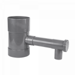 Lietaus vandens surinktuvas / gaudyklė su vožtuvu Bradas, 100mm, pilkas