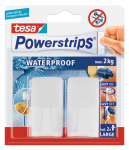 Kabliukai TESA POWER STRIPS WATERPROOF WAVE, baltos sp.