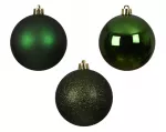 Kalėdinių eglės žaisliukų rinkinys BAUBLE, t.žalios sp., 8 cm, 34 vnt
