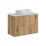 Vonios spintelė COMAD NOVA OAK BEYOND WHITE D, 80 su stalvir&scaron;iu ir praustuvu, ąžuolo