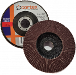 Žiedlapinis &scaron;lifavimo diskas CORTEX, 125 x 22 mm, P60, aliuminio oksidas, lygaus profilio
