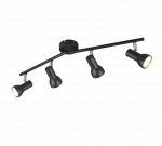 Ta&scaron;kinis &scaron;viestuvas REALITY CANTAR, 4 x GU10, max 4 x 5 W, juodos/chromo sp, 60,5x8x12,5cm