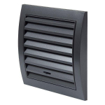 Plastikinės ventiliacijos grotelės N10RA, 148 x 153 mm, su užsklanda, antracito sp.