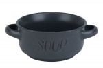 Puodelis sriubai su rankenėlėmis SOUP, pilkos sp., 13,5 cm