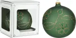 Kalėdinis eglės žaisliukas XMAS BALL FLOWER GLASS, žalios sp., 15 cm