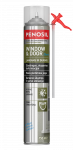 Langų ir durų &scaron;iaudelinės sandarinimo putos PENOSIL WINDOW & DOOR ELASTIC, žalios sp., 750 ml