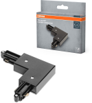 Vienfazio ta&scaron;kinių &scaron;viestuvų bėgelio jungtis OSRAM TRACKLIGHT, kampinė, juoda