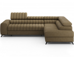 Kampinė sofa - lova Kanedo Nube 20, &scaron;viesiai ruda sp., de&scaron;ininė, 204 x 269 cm x 86 cm