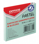 Lipnūs lapeliai Office Products, 76x76  mm, 100 vnt, žalsvi