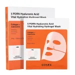 Hidrogelio lak&scaron;tinės veido kaukės COSRX 5 PDRN Hyaluronic Acid Vital Hydrating Hydrogel Mask, 3 vnt.