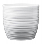 Keraminis vazonas BERGAMO, baltos sp., blizgus, 21 x 20 cm